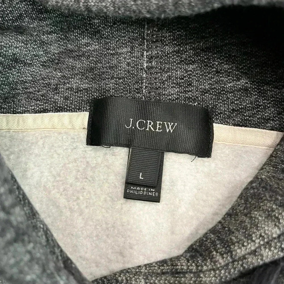 [L] J.Crew Oversized Boyfriend Pullover Hoodie Sweatshirt WMN GrayCotton  Blend - Picture 4 of 8